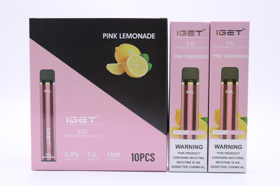 Iget original XXL 1800 sopra cigarros descartáveis da vagem a bateria 2.4ml do dispositivo 950mAh que preencheu a pena de Vape do cartucho