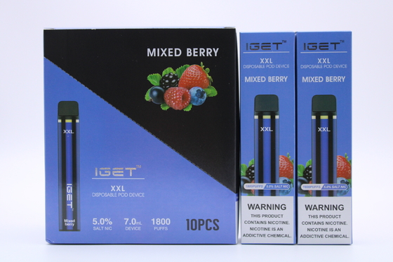 Iget original XXL 1800 sopra cigarros descartáveis da vagem a bateria 2.4ml do dispositivo 950mAh que preencheu a pena de Vape do cartucho