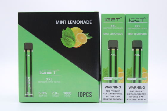 Iget original XXL 1800 sopra cigarros descartáveis da vagem a bateria 2.4ml do dispositivo 950mAh que preencheu a pena de Vape do cartucho