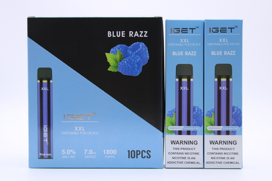 Iget original XXL 1800 sopra cigarros descartáveis da vagem a bateria 2.4ml do dispositivo 950mAh que preencheu a pena de Vape do cartucho