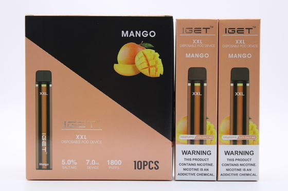 Iget original XXL 1800 sopra cigarros descartáveis da vagem a bateria 2.4ml do dispositivo 950mAh que preencheu a pena de Vape do cartucho