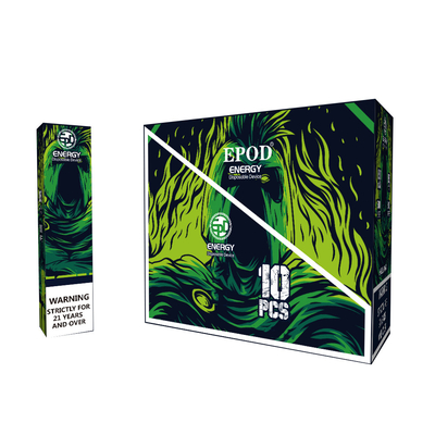 A energia colorida Vape descartável de Epod do projeto encerra 12 sopros do sabor 5000 dos tipos