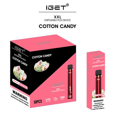 Nicotina original por atacado dos sabores 7ML 5% dos sopros 30 de Iget XXL 1800 do cigarro de Iget E