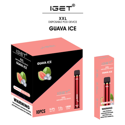 IGET XXL 1800 SOPRA nicotina descartável da pena 7ml 5% do vape da fábrica original do iget