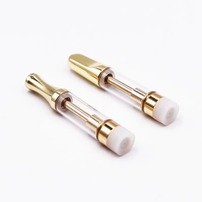 Aquecimento cerâmico Vape Pen Cartridge da bobina do tanque de vidro do cartucho 1ml 0.5ml de Cbd da linha da ponta 510 do ouro do metal