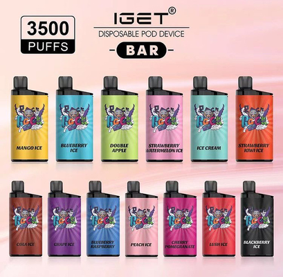 A barra original 3500 de Iget do cigarro de Iget E sopra 13 nicotina do dispositivo 12ML 5% dos sabores