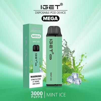 A pena descartável MEGA 3000 de Iget Vape do projeto 2022 novo sopra e-cigs