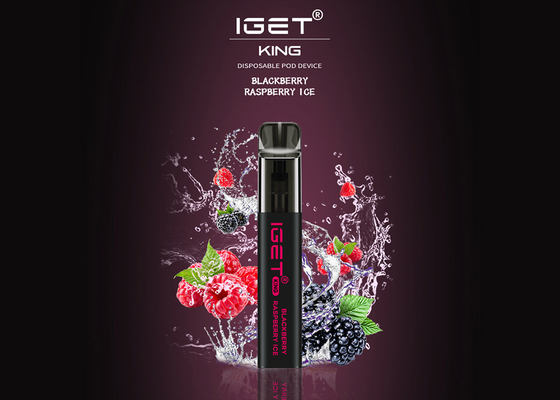 O rei 2600 sopros de Iget que incluem a nicotina Vape descartável de 5% encerra 9 sabores