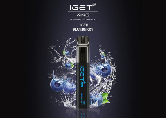 O rei 2600 sopros de Iget que incluem a nicotina Vape descartável de 5% encerra 9 sabores