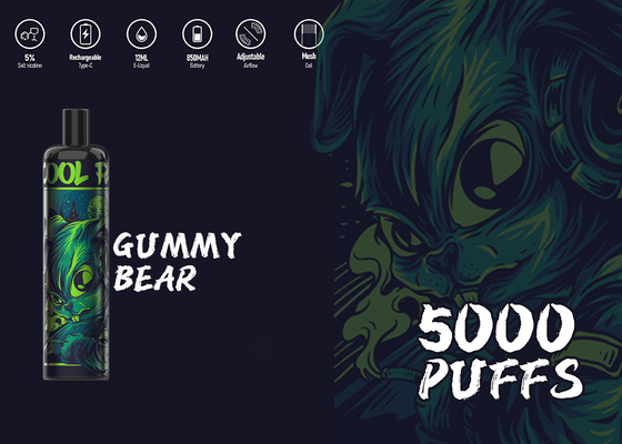 Tipo C EPOD Vape descartável de 5000 sopros 12 sabores E Ciagrette