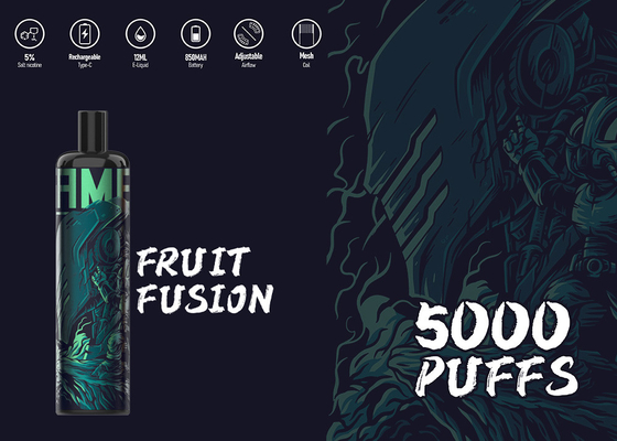 Tipo C EPOD Vape descartável de 5000 sopros 12 sabores E Ciagrette