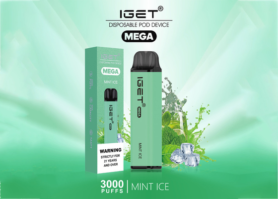 Os vapes MEGA descartáveis de IGET 3000 sopros frutificam e-cigarro dos sabores atomizador de 10 ml