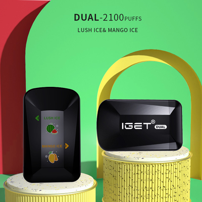 Sopros duplos de IGET 2100 2 sabores em 1 capacidade descartável da pena 8.0ml do vape