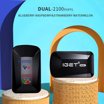 Sabores duplos de IGET 2 em 1 2100 pena descartável de Vape da capacidade dos sopros 8.0ml