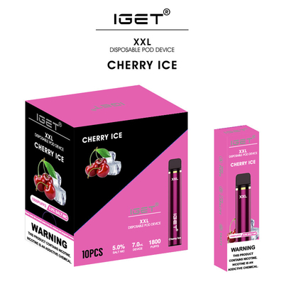 O sabor novo chega IGET XXL 1800 SOPRA gelo da uva da amora-preta da capacidade 7ml