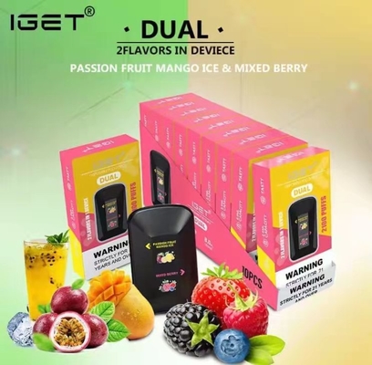 Sabores duplos de Iget 2 em 1 cigarro eletrônico descartável de 2100 sopros