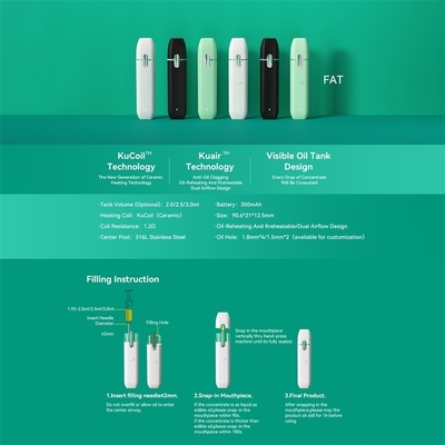 Bobina visível da capacidade 2/2.5/3ml da pena descartável feita sob encomenda de alta qualidade do vape da vagem de CBD