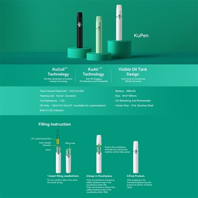 Dispositivo descartável da janela visível 380mah Vape do óleo de Preheatable