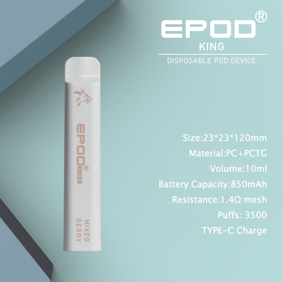 REI 3500 sopros Vape descartável recarregável de Epod com sabores de IGET