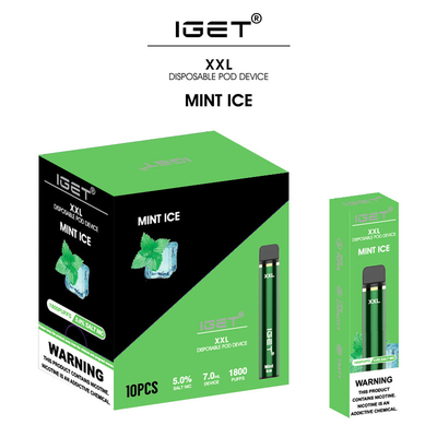 Os sabores populares 7ml Iget descartável Vape 1800 do fruto sopram pena do cigarro de Iget Xxl E